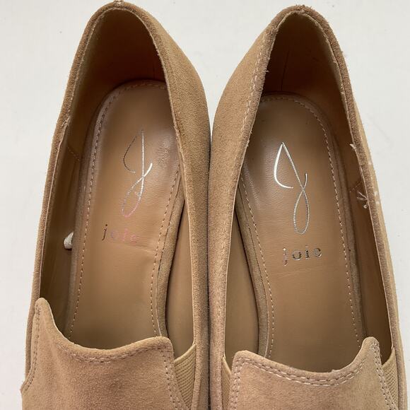Joie Wevenly Beige Tan Suede Loafer Platform Heels Size 7.5 - Picture 14 of 16